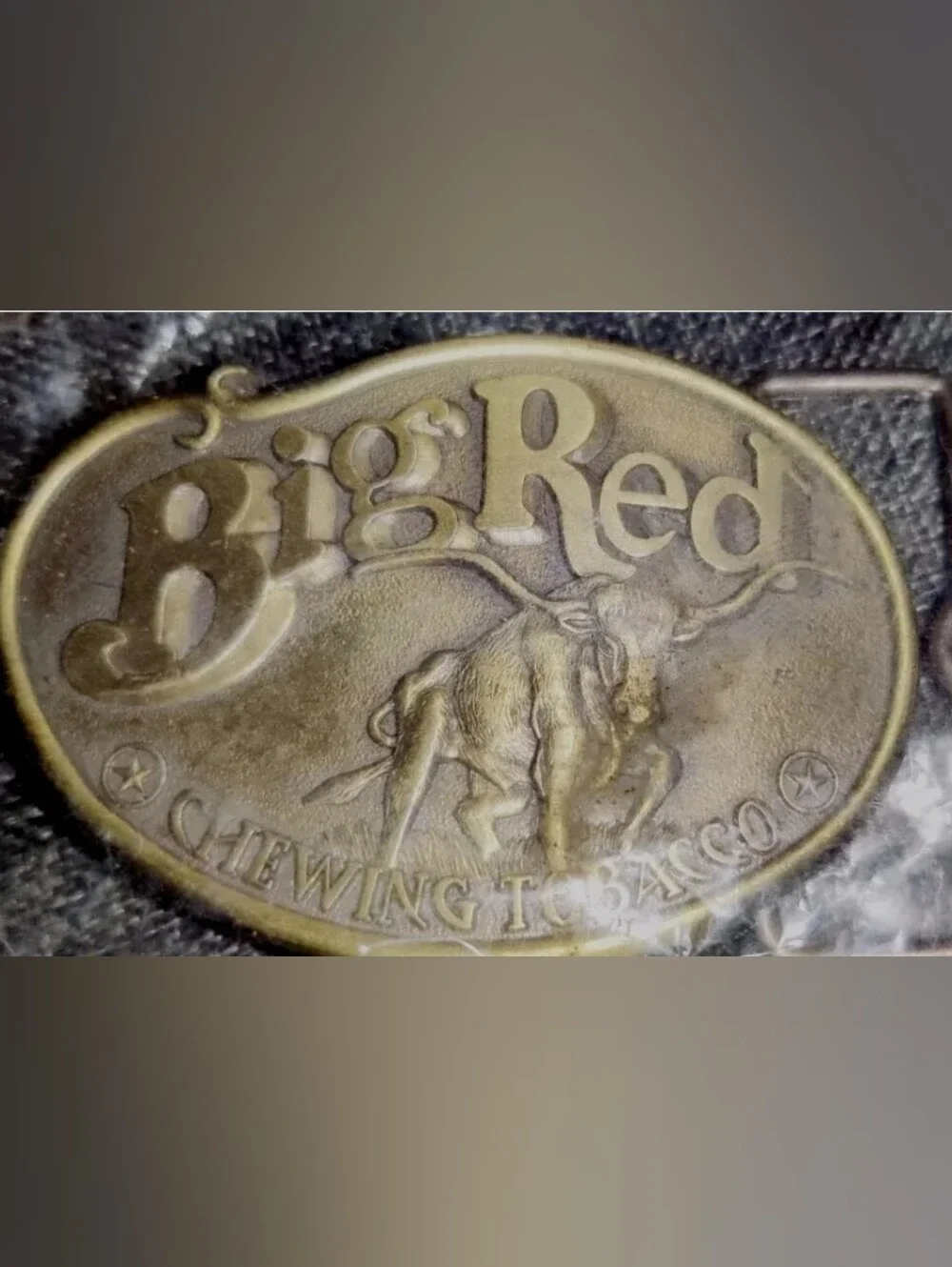 Big Red Chewing Tobacco Belt Buckle Bull Advertising Promotional 2.75